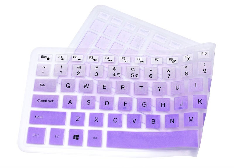 UHamn Silicone Keyboard Cover Compatible for 15.6" Dell Inspiron 15 3000 & 5000 Series, 17.3 inch Dell Inspiron 17 5000 Series, Inspiron 15 i3541 i5566, Inspiron 17 i5749 Series Laptop (Purple Ombre) - Image 2